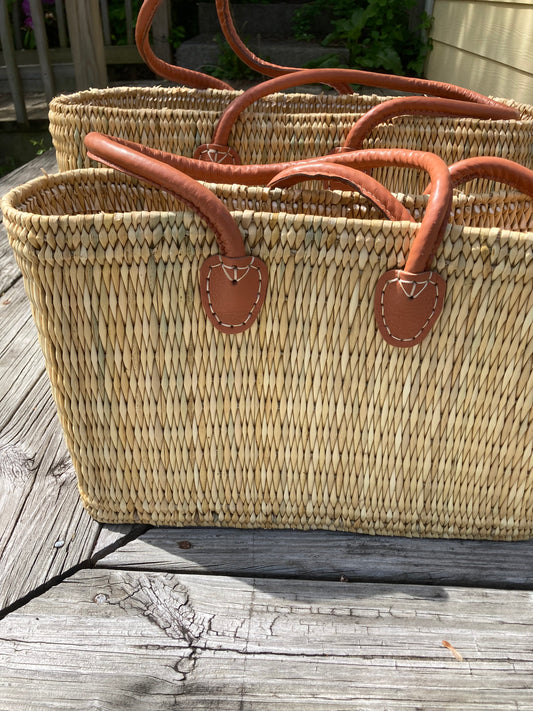 Water Reed Tote, with Salmon Handles