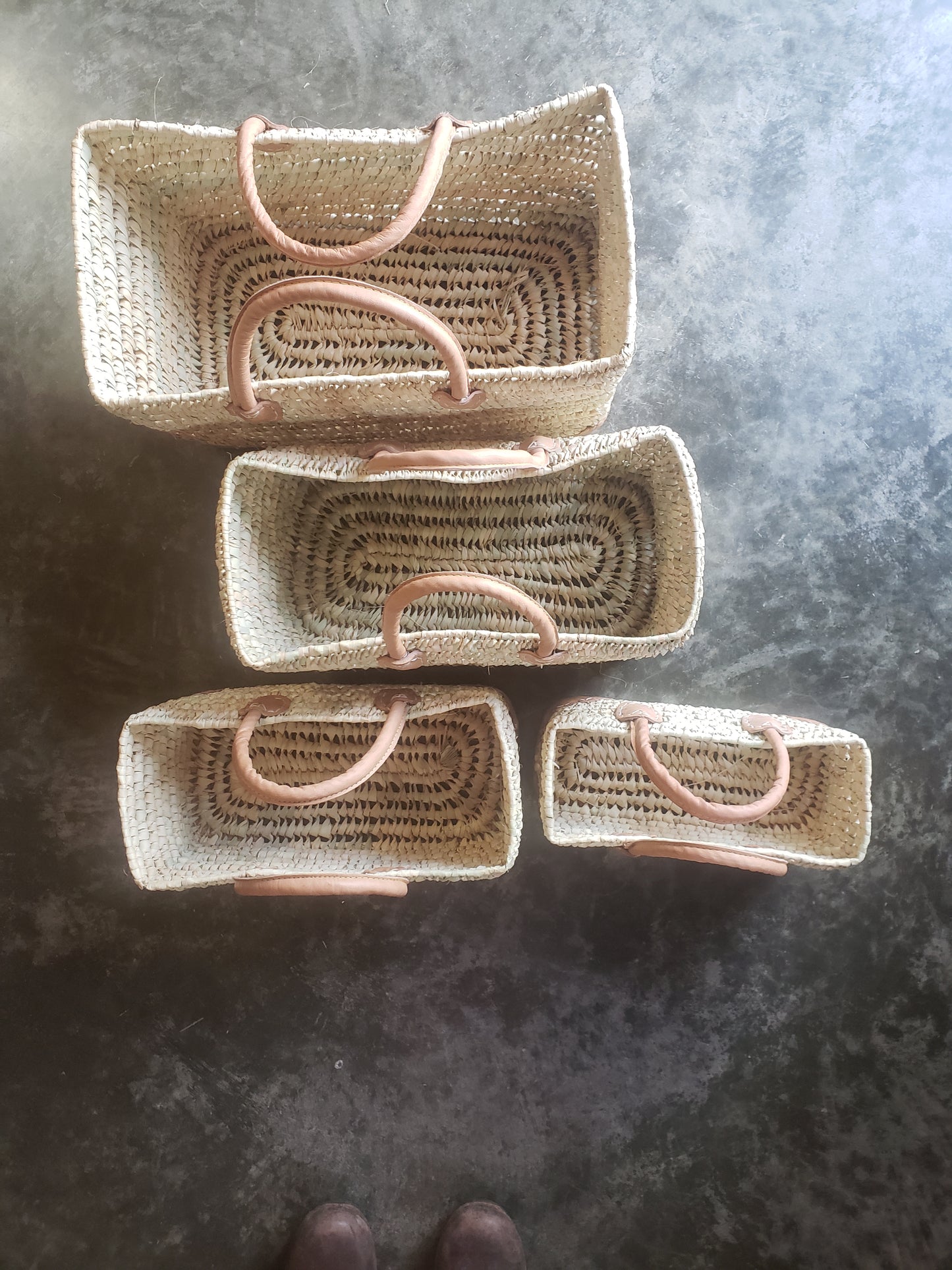 Open Weave with Leather Trim