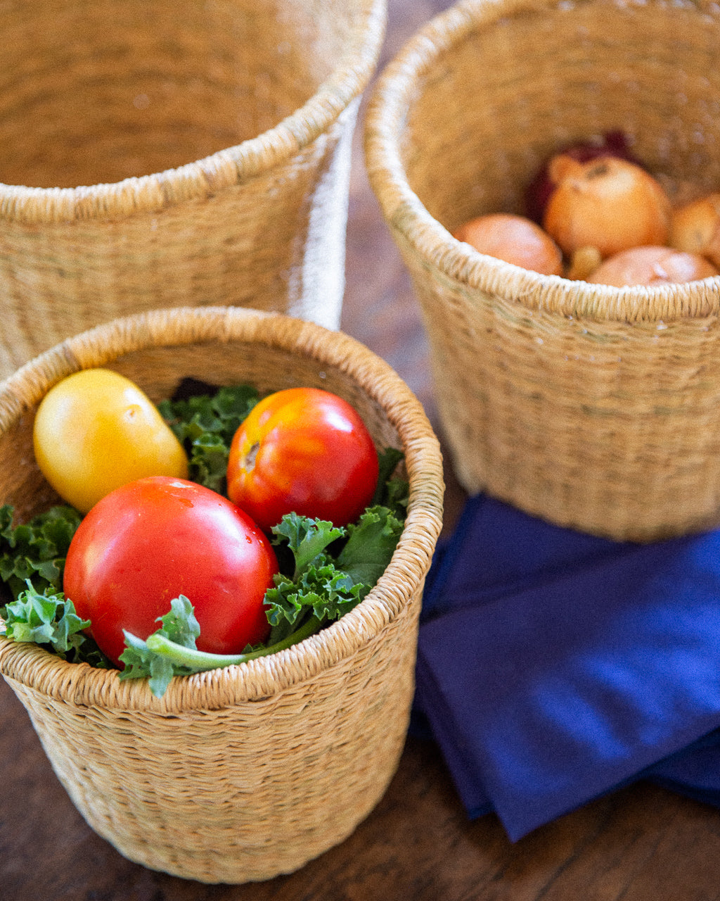 wicker basket for plant pot 3 Nesting Canisters, Handwoven Moroccan Baskets, Plant Pot Covers – Medina Mercantile