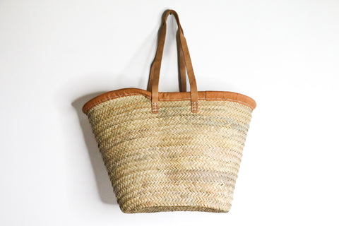 Leather Trimmed Market Basket