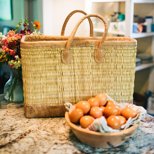 Leather Trimmed Tote