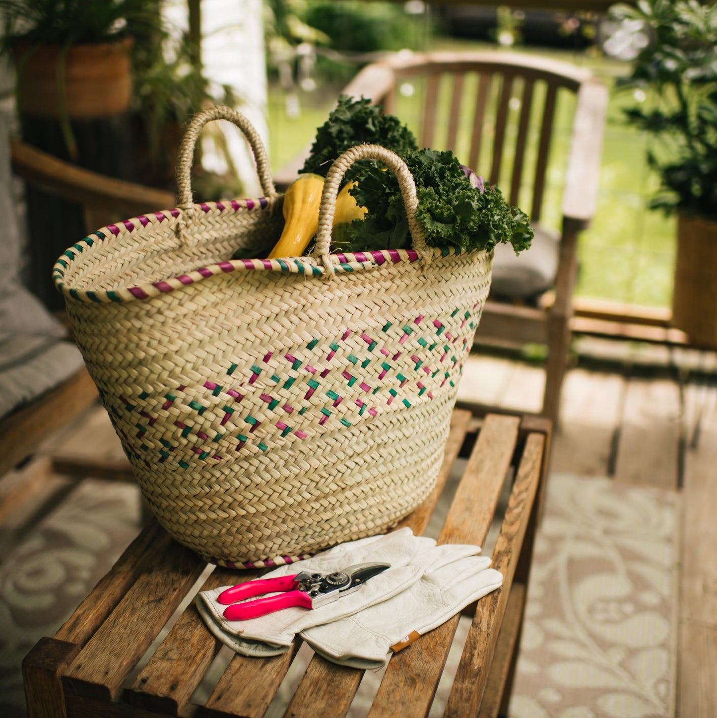 Colorful Weave Market Basket