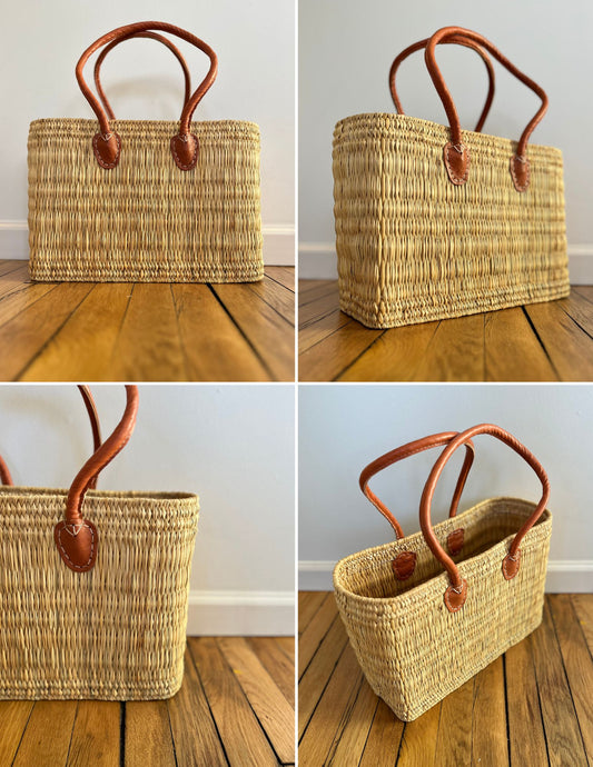 Water Reed Tote, with Tobacco Handles