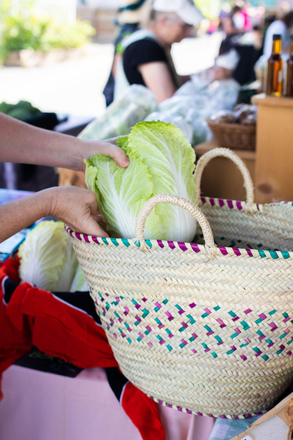 Colorful Weave Market Basket